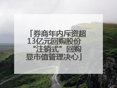券商年内斥资超13亿元回购股份 “注销式”回购显市值管理决心