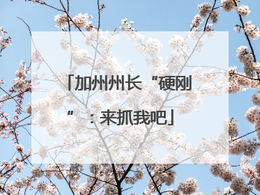 加州州长“硬刚”：来抓我吧