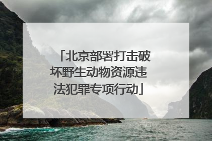 北京部署打击破坏野生动物资源违法犯罪专项行动