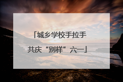 城乡学校手拉手 共庆“别样”六一