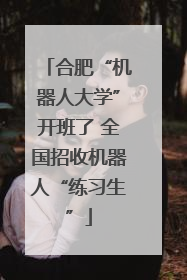 合肥“机器人大学”开班了 全国招收机器人“练习生”