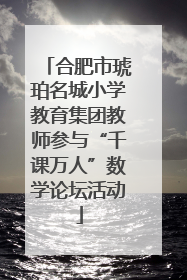 合肥市琥珀名城小学教育集团教师参与“千课万人”数学论坛活动