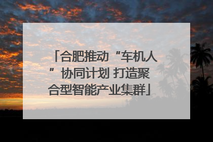 合肥推动“车机人”协同计划 打造聚合型智能产业集群
