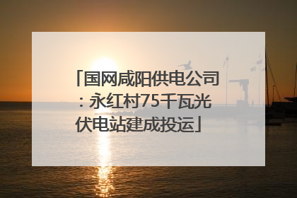 国网咸阳供电公司：永红村75千瓦光伏电站建成投运