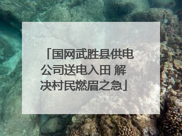 国网武胜县供电公司送电入田 解决村民燃眉之急