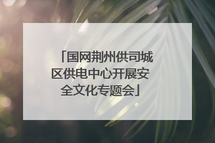 国网荆州供司城区供电中心开展安全文化专题会