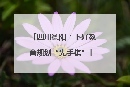 四川德阳：下好教育规划“先手棋”