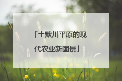 土默川平原的现代农业新图景