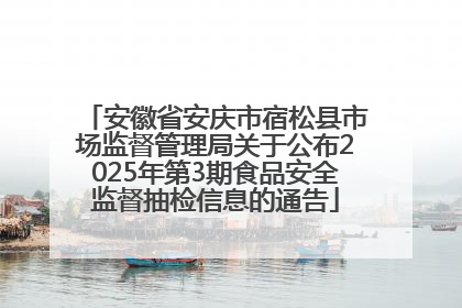 安徽省安庆市宿松县市场监督管理局关于公布2025年第3期食品安全监督抽检信息的通告