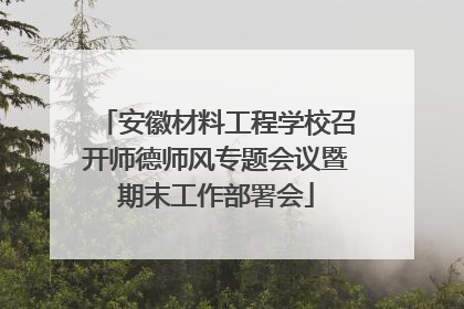 安徽材料工程学校召开师德师风专题会议暨期末工作部署会