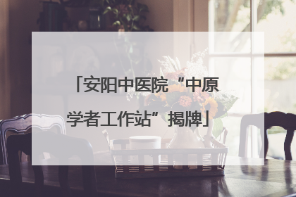 安阳中医院“中原学者工作站”揭牌