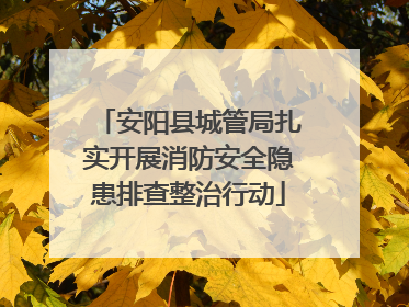 安阳县城管局扎实开展消防安全隐患排查整治行动