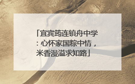 宜宾筠连镇舟中学：心怀家国粽中情，米香漫溢求知路