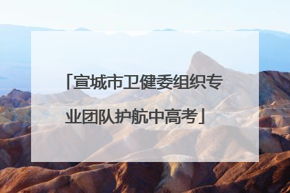 宣城市卫健委组织专业团队护航中高考