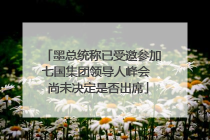 墨总统称已受邀参加七国集团领导人峰会 尚未决定是否出席