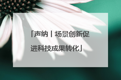 声纳丨场景创新促进科技成果转化