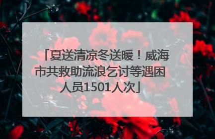 夏送清凉冬送暖！威海市共救助流浪乞讨等遇困人员1501人次