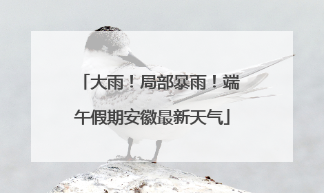 大雨！局部暴雨！端午假期安徽最新天气