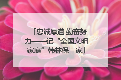 忠诚厚道 勤奋努力——记“全国文明家庭”韩林保一家
