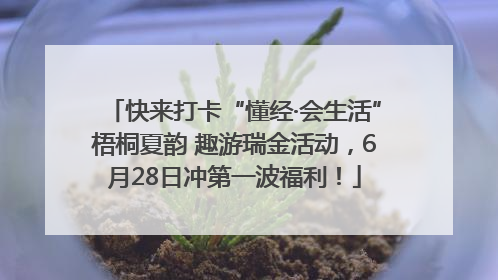 快来打卡“懂经·会生活”梧桐夏韵 趣游瑞金活动，6月28日冲第一波福利！