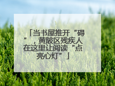当书屋推开“碍”，黄陂区残疾人在这里让阅读“点亮心灯”
