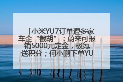 小米YU7订单遭多家车企“截胡”：蔚来可报销5000元定金，极氪送积分；何小鹏下单YU7，喊话雷军早点交付