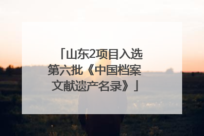 山东2项目入选第六批《中国档案文献遗产名录》