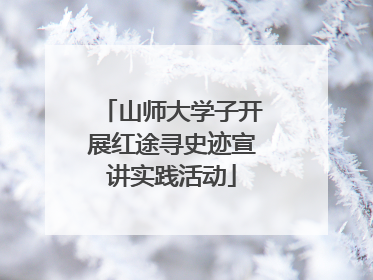 山师大学子开展红途寻史迹宣讲实践活动