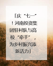 庆“七一”！河南投资集团驻村队与高校“牵手”，为乡村振兴添新活力