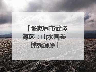 张家界市武陵源区：山水画卷铺就通途