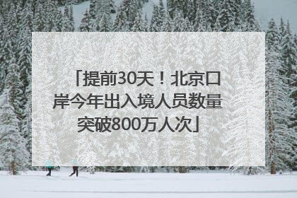 提前30天！北京口岸今年出入境人员数量突破800万人次