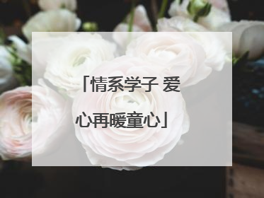 情系学子 爱心再暖童心