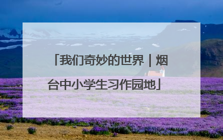 我们奇妙的世界｜烟台中小学生习作园地