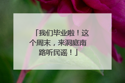 我们毕业啦！这个周末，来洞庭南路听民谣！