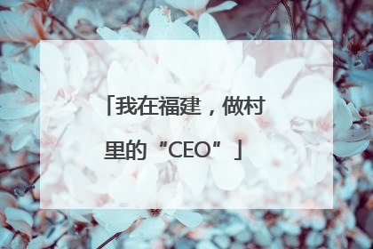 我在福建，做村里的“CEO”