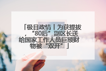 极目政情丨为获提拔，“80后”副区长送给国家工作人员巨额财物被“双开”