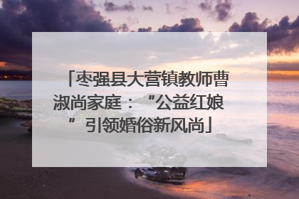 枣强县大营镇教师曹淑尚家庭：“公益红娘”引领婚俗新风尚