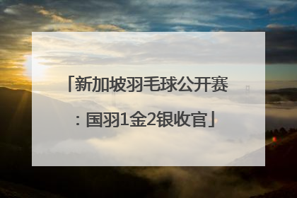 新加坡羽毛球公开赛：国羽1金2银收官