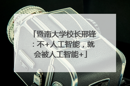 暨南大学校长邢锋：不+人工智能，就会被人工智能+