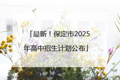 最新！保定市2025年高中招生计划公布