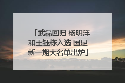 武磊回归 杨明洋和王钰栋入选 国足新一期大名单出炉