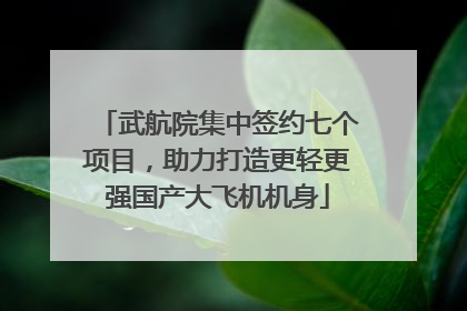 武航院集中签约七个项目，助力打造更轻更强国产大飞机机身