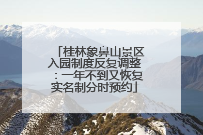 桂林象鼻山景区入园制度反复调整：一年不到又恢复实名制分时预约