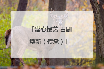 潜心授艺 古剧焕新（传承）