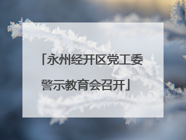 永州经开区党工委警示教育会召开