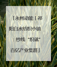 永州动能丨祁阳白水纺织小镇：纱线“织就”百亿产业集群