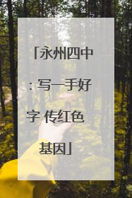 永州四中：写一手好字 传红色基因