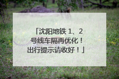 沈阳地铁 1、2 号线车隔再优化！出行提示请收好！