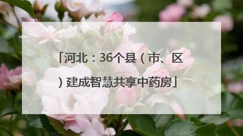 河北：36个县（市、区）建成智慧共享中药房