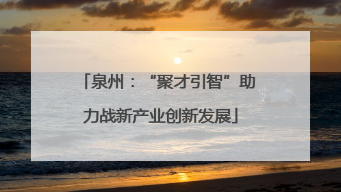 泉州：“聚才引智”助力战新产业创新发展